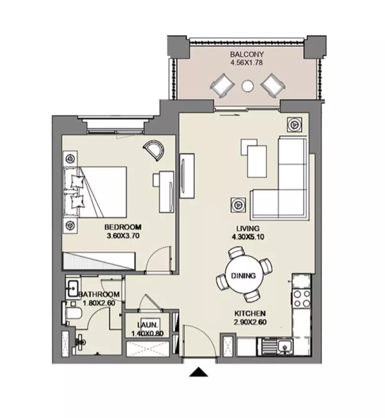 Al Jazi B2-Type A1, Level 1,2,3,4,5, 1 bed