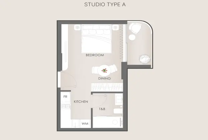Lunara Residence — Studio floor plan