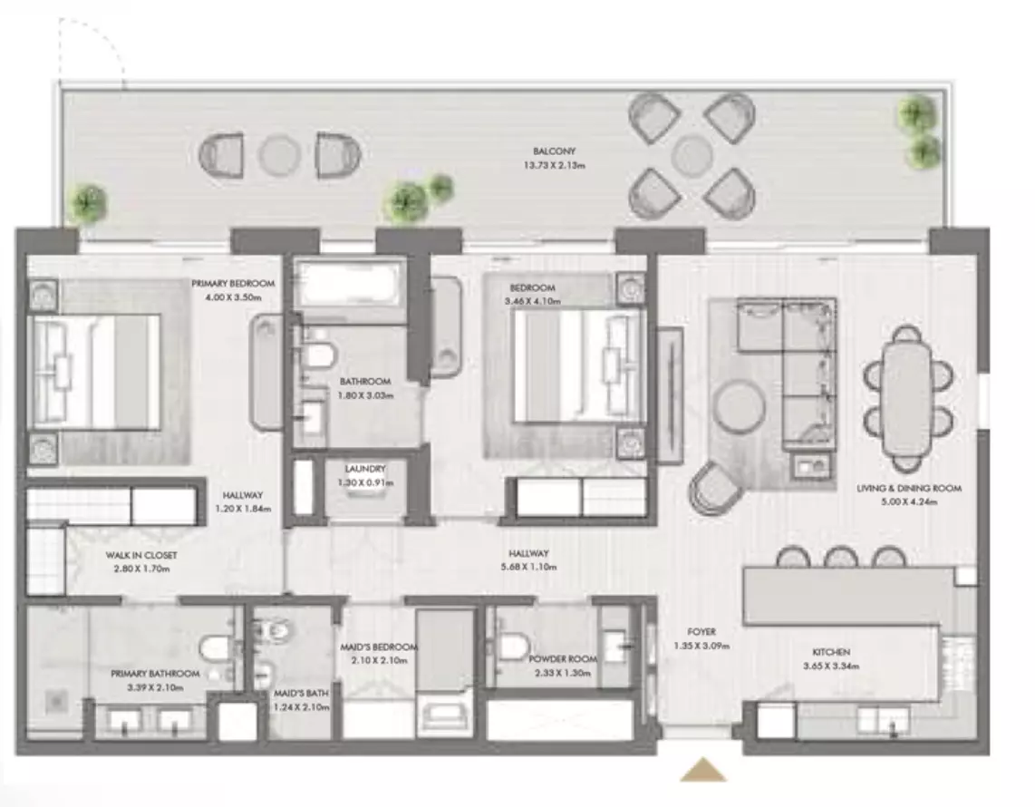 Riwa Type 2F, 2 beds