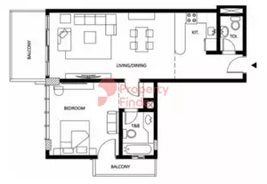 Binghatti Galaxy — 1BR floor plan