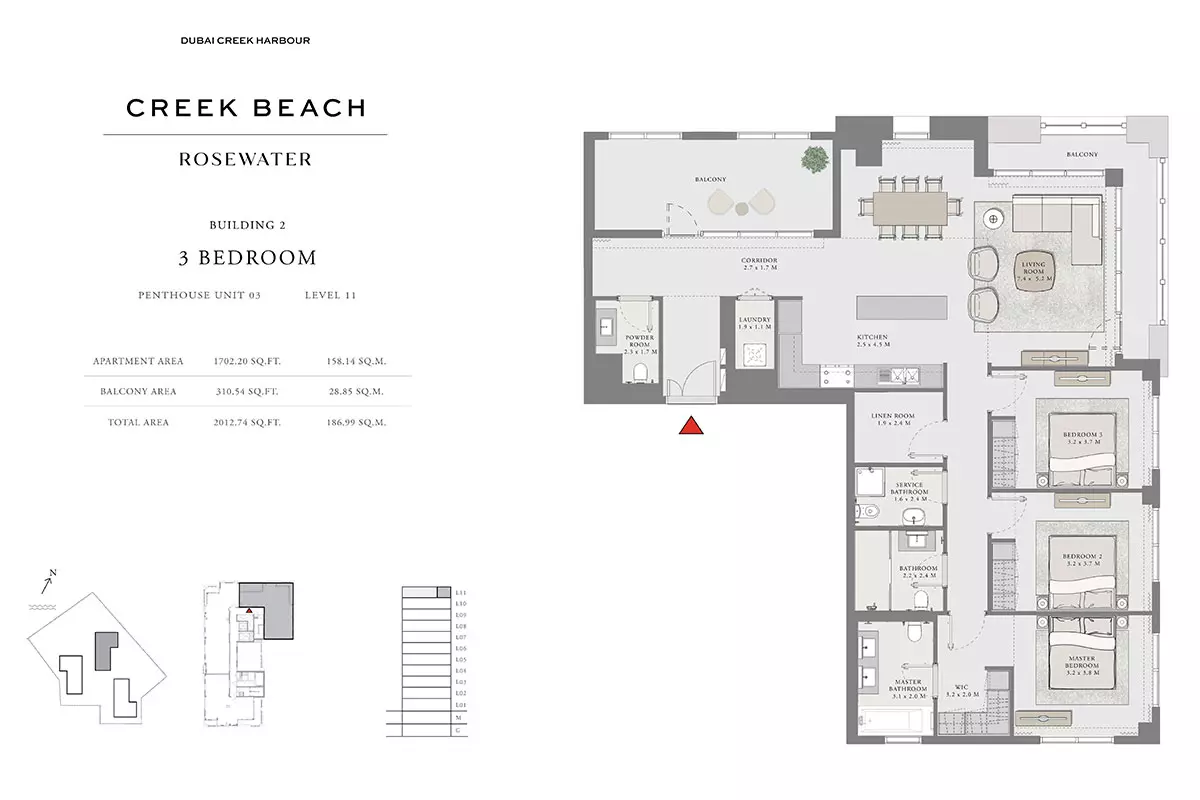 Creek Beach Rosewater B2-Type B, 3 beds