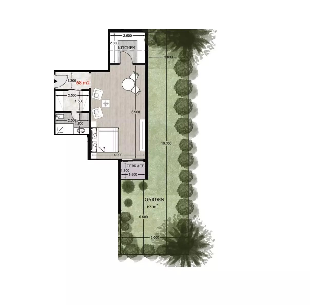 صورة مخطط ارضية الوحدة