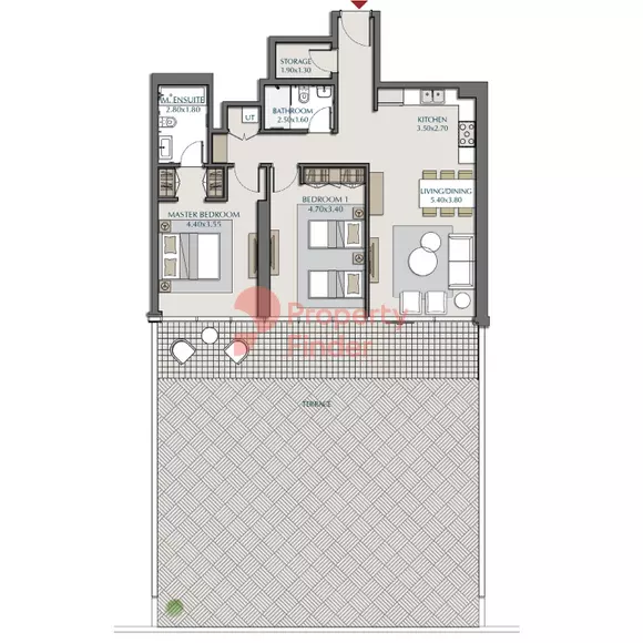 Park Views Residences Tower B-Type 1B -2, 2 beds