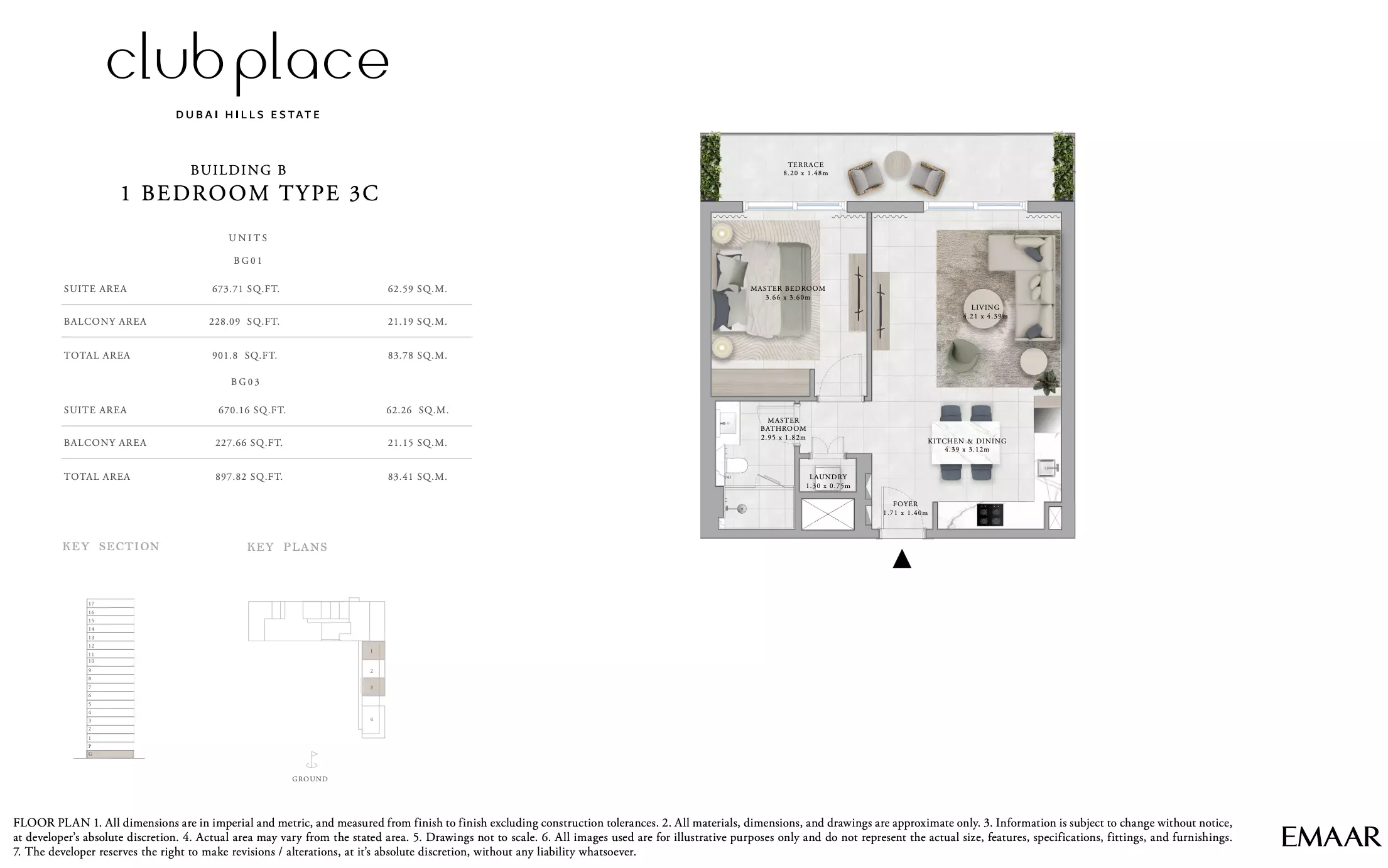 Club Place — 1BR floor plan