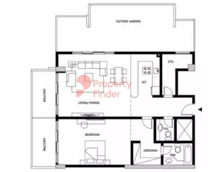 Binghatti Galaxy Tower B Type 16, 1 bed