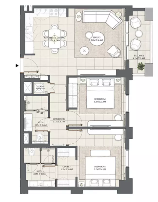 Cedar Creek Beach B2-Level 2-7, Unit 03, 2 beds
