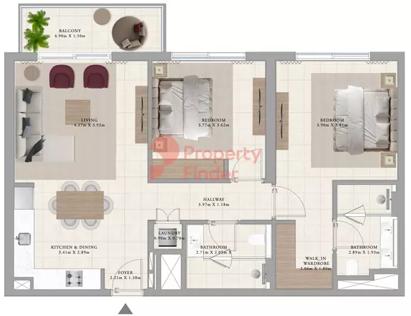 Club Drive Type 3A Building B, 2 beds