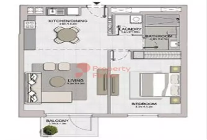 La Sirene Phase1 By Meraas — 1BR floor plan