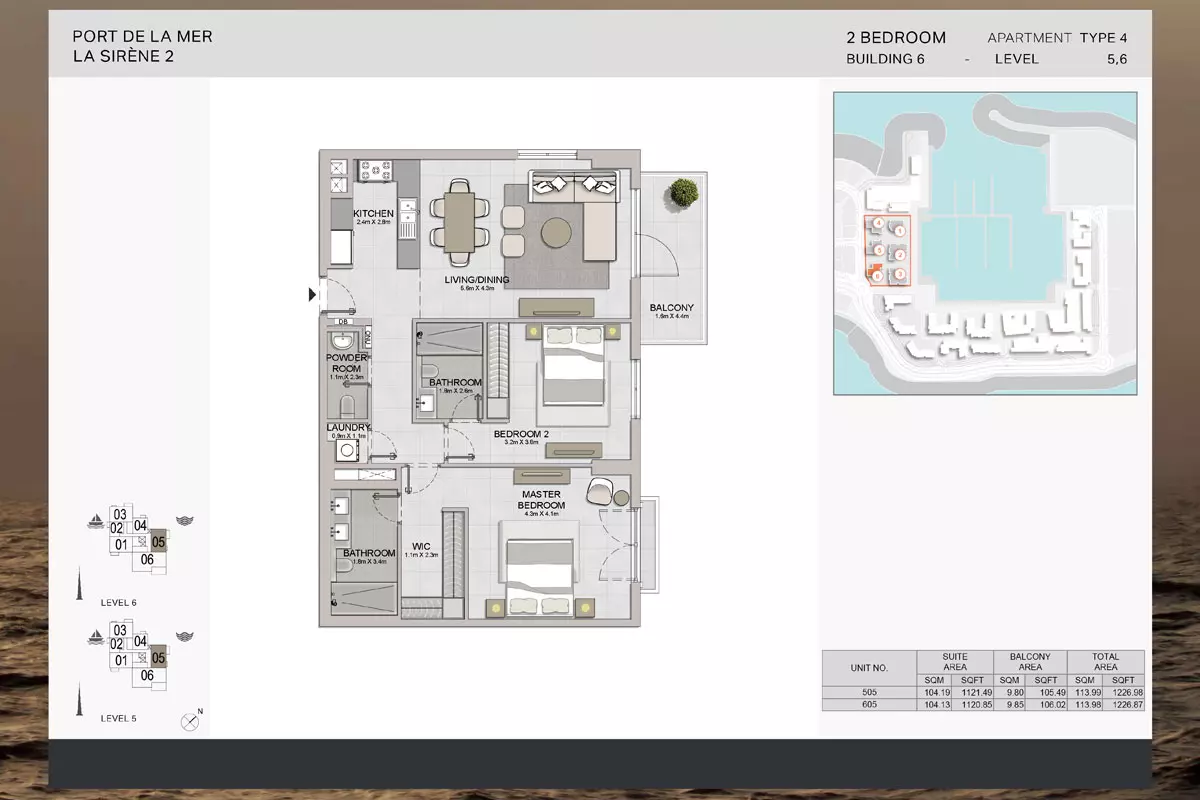 La Sirene Phase 2 By Meraas Type 4-Building 6, 2 beds