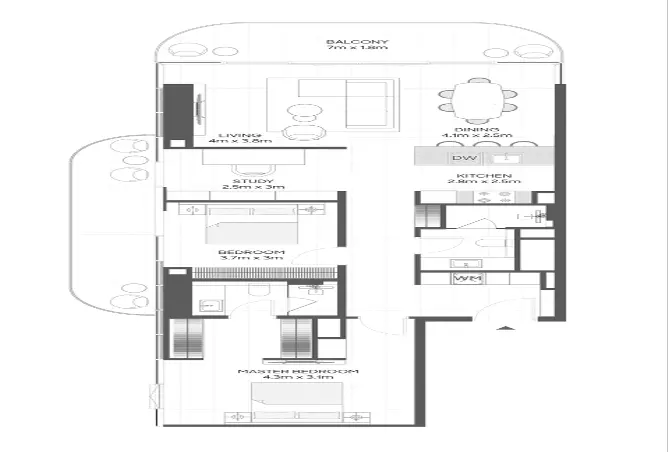 Liv Maritime — 2BR floor plan