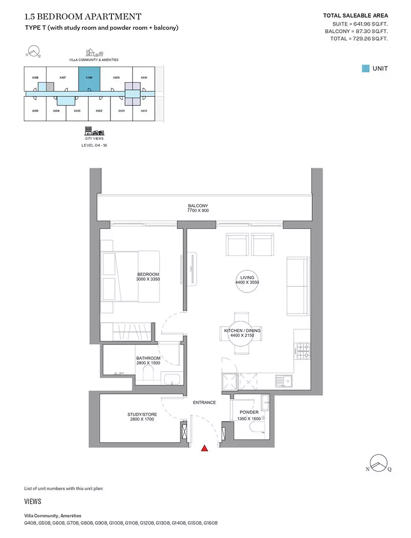 Sobha Orbis Type T-Tower G, 2 beds