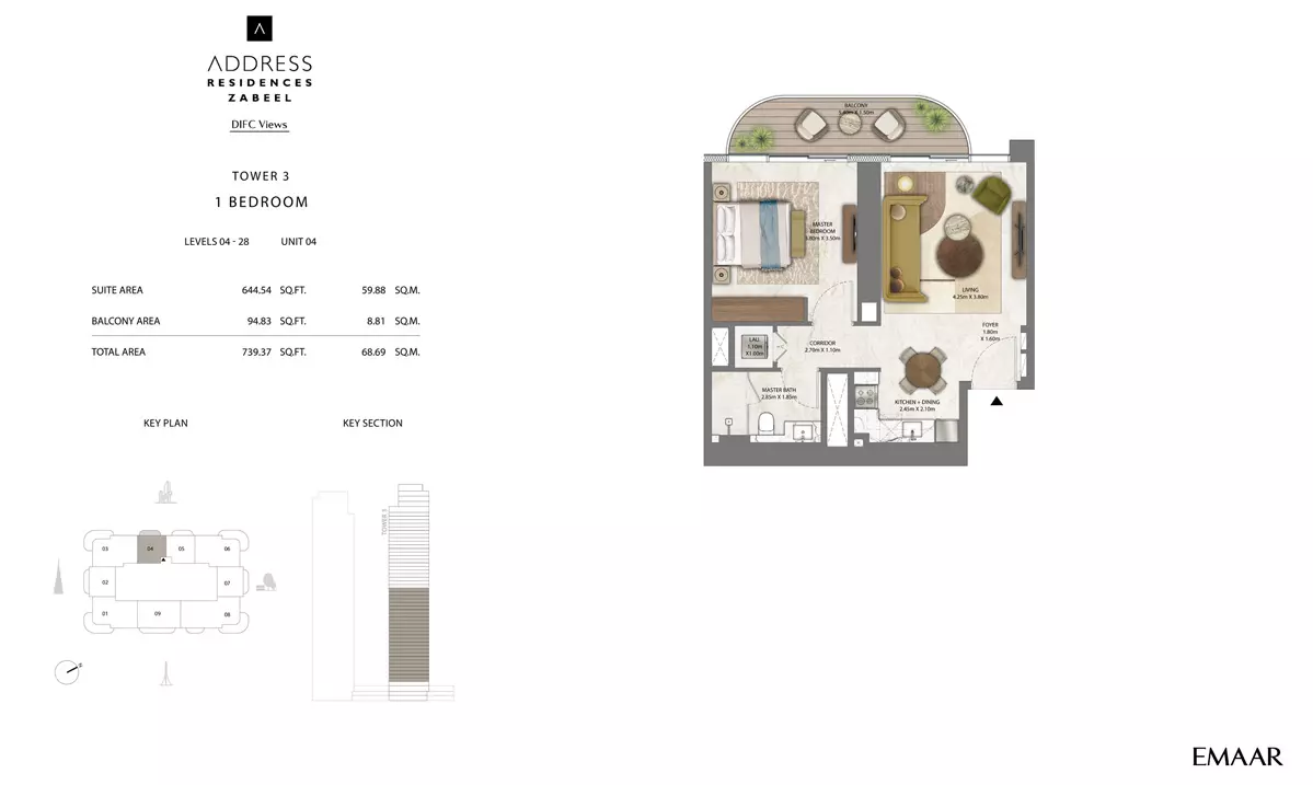 Address Residences Zabeel Unit 4, 1 bed
