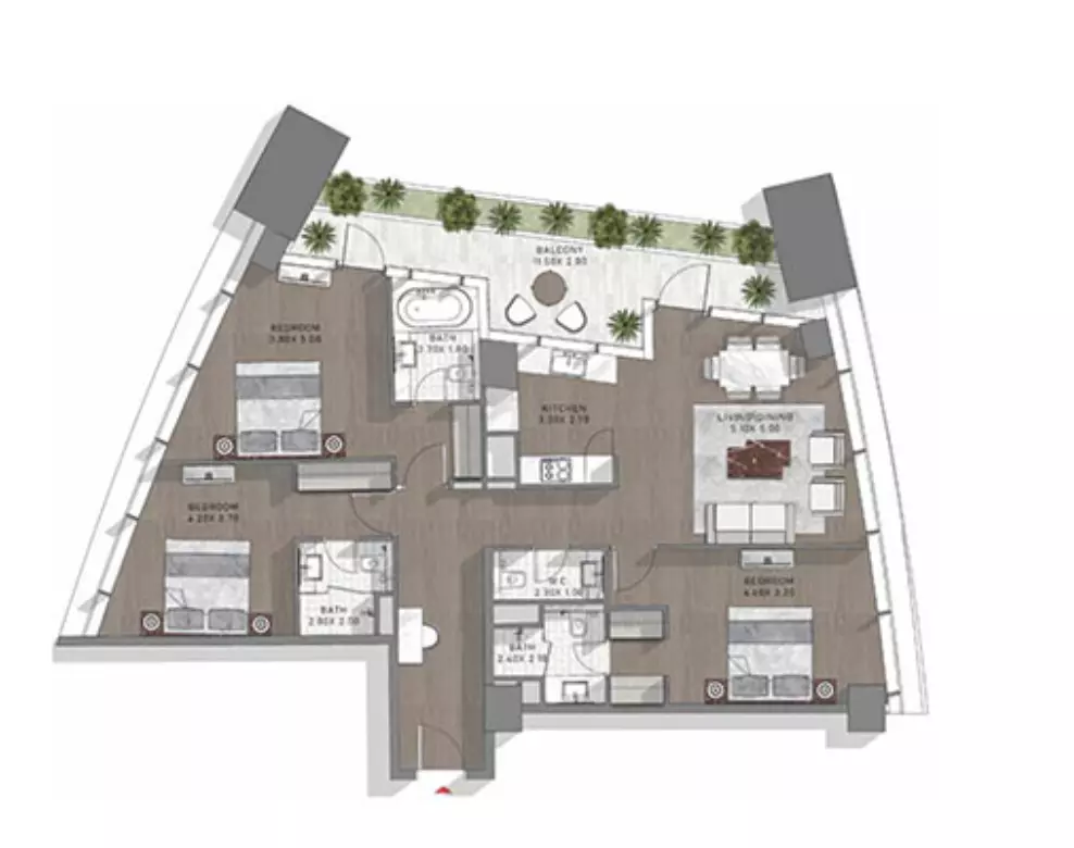 Safa Two Type 11, 3 beds