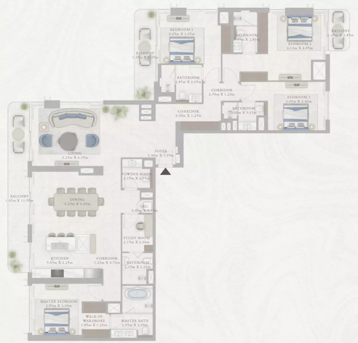 Marina Views Type 1-Tower2, 4 beds