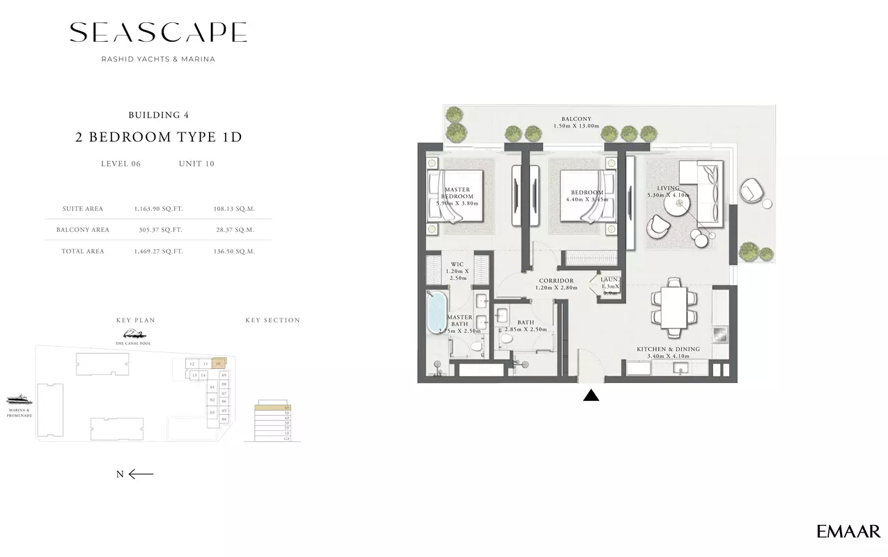 Seascape B4-Type 1D, Level 06, Unit 10, 2 beds