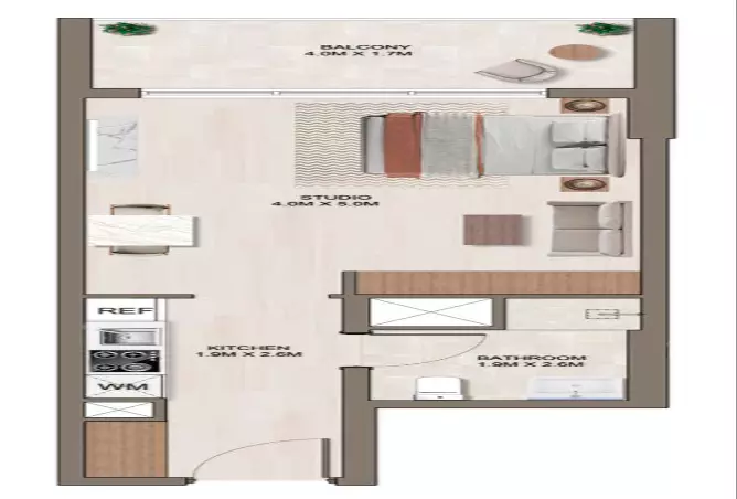 Ghaff Land Residence — Studio floor plan