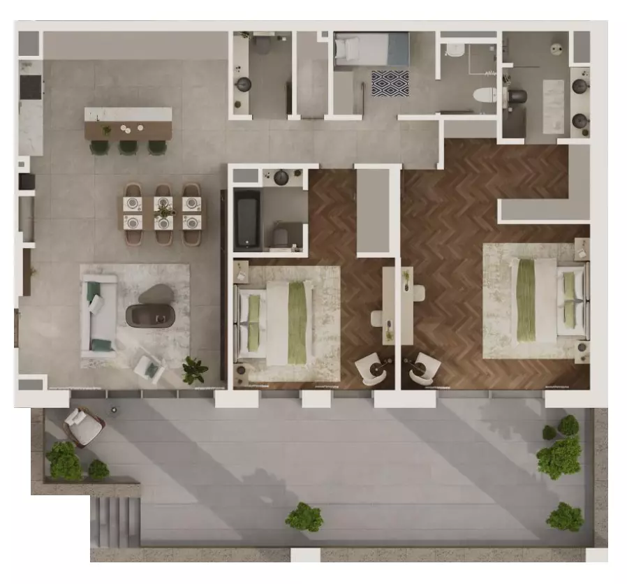 Sama Yas By Aldar Properties — 2BR floor plan