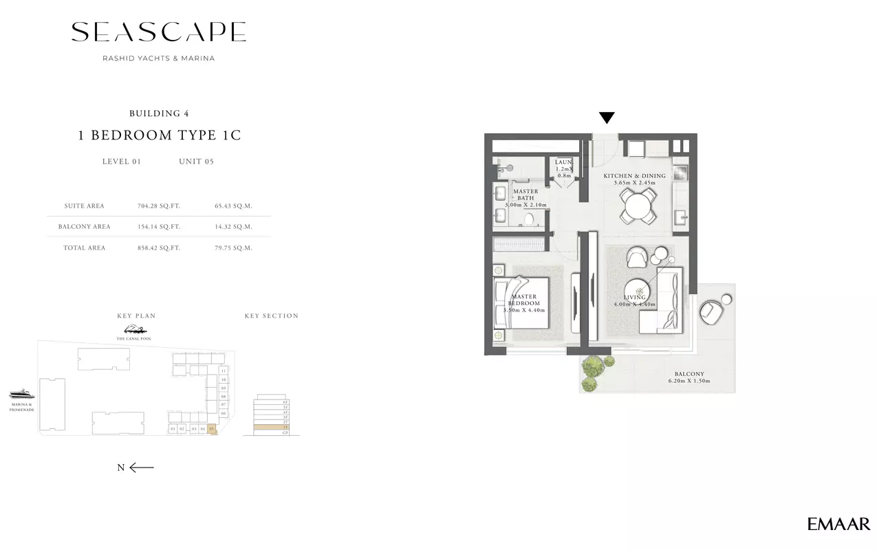 Seascape — 1BR floor plan