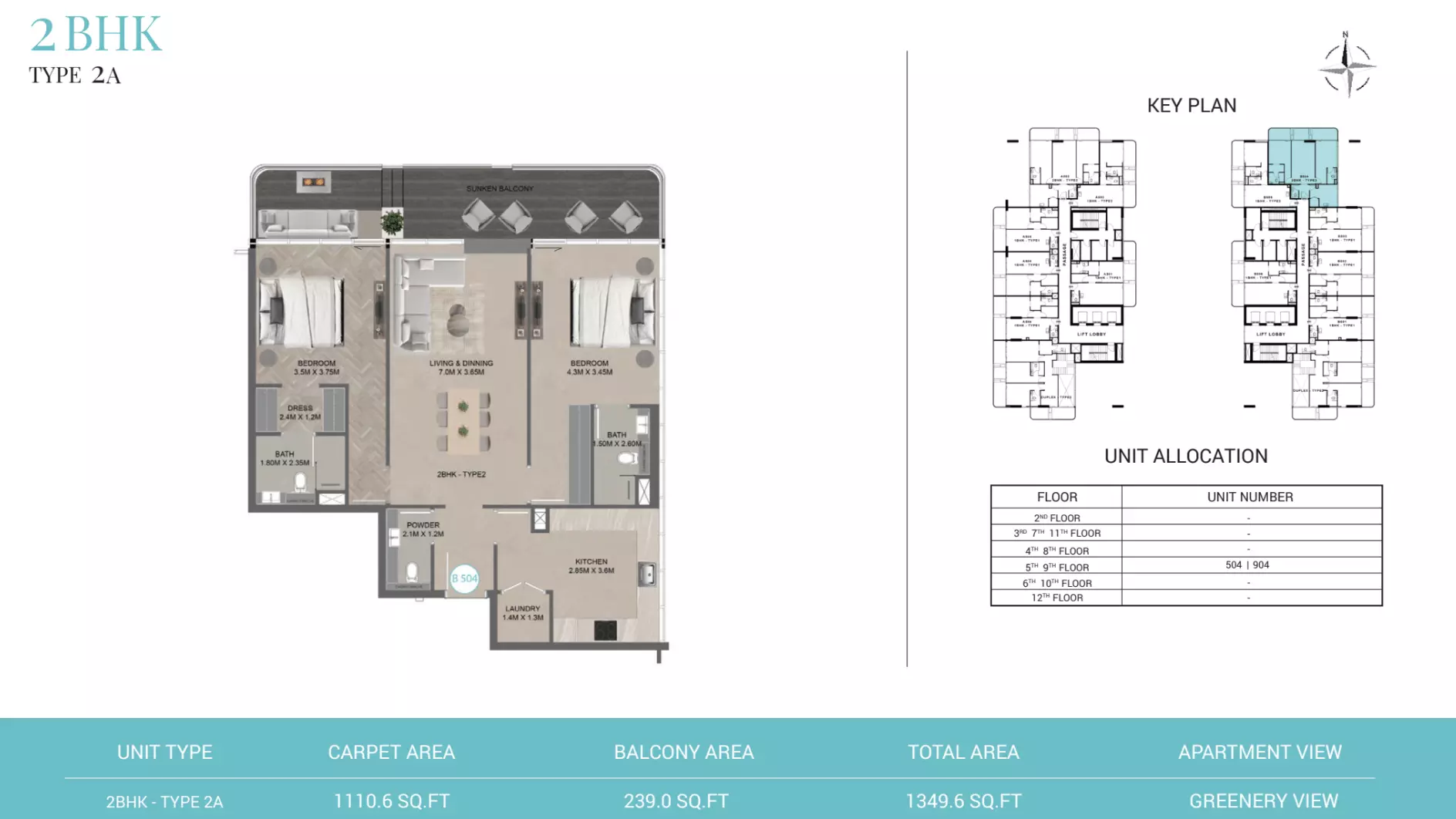 Reef 999 Type 2A - Tower B, 2 beds