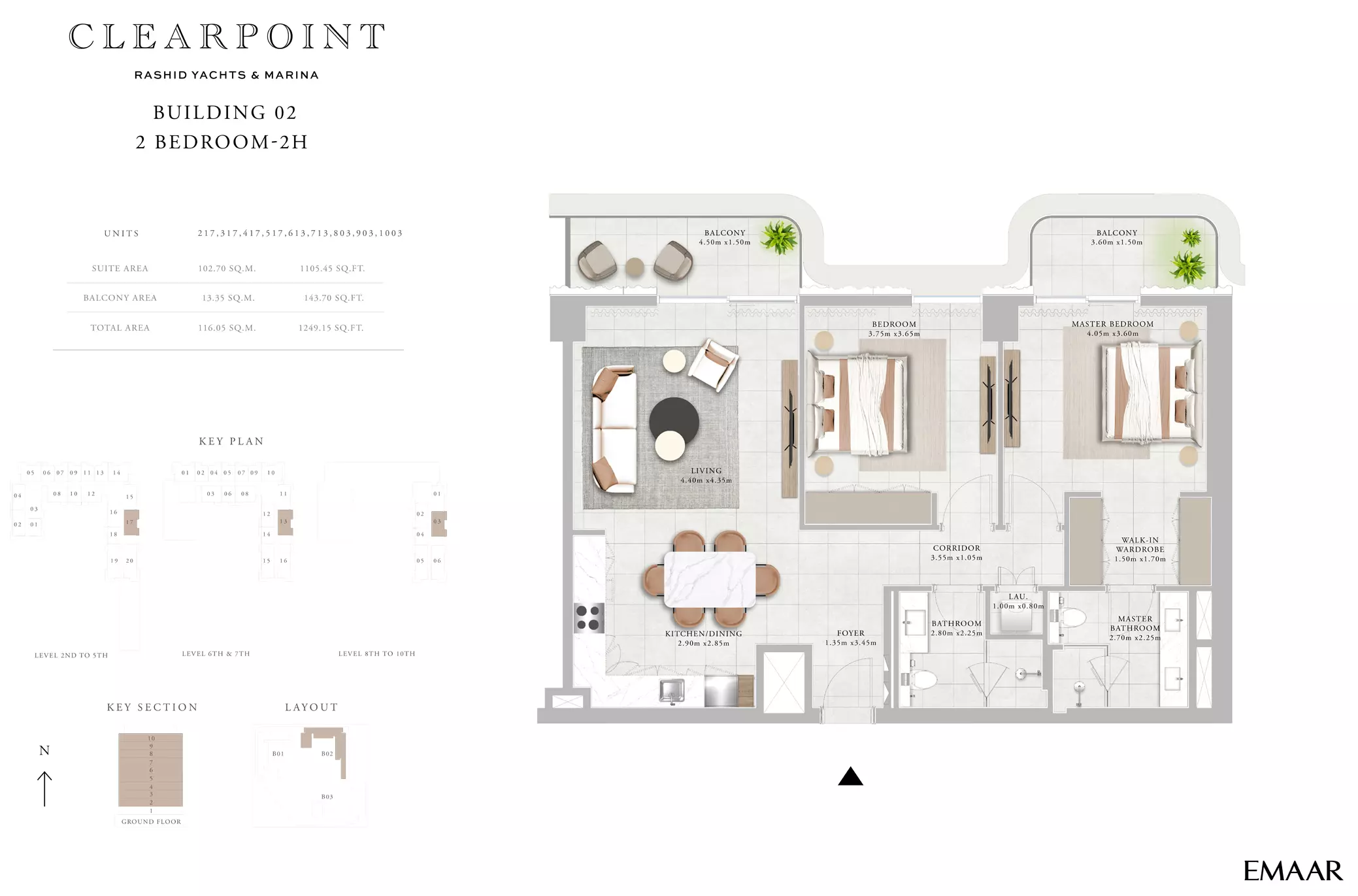 Clearpoint Building 2 _ Type 2H 2BD, 2 beds