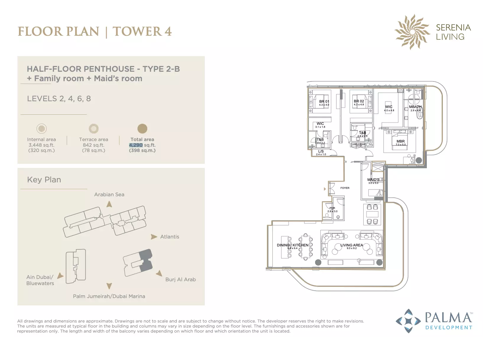 Serenia Living — 3BR floor plan