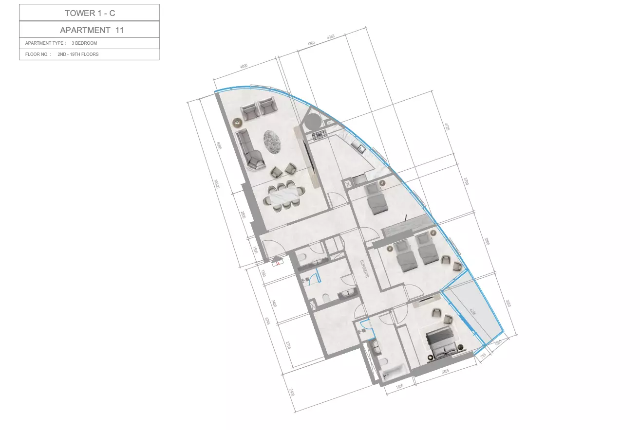 Orchid Towers Phase 1 - Type 1-Tower C Floor Plan
