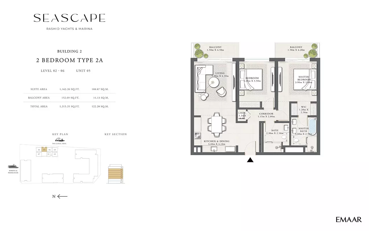 Seascape — 2BR floor plan