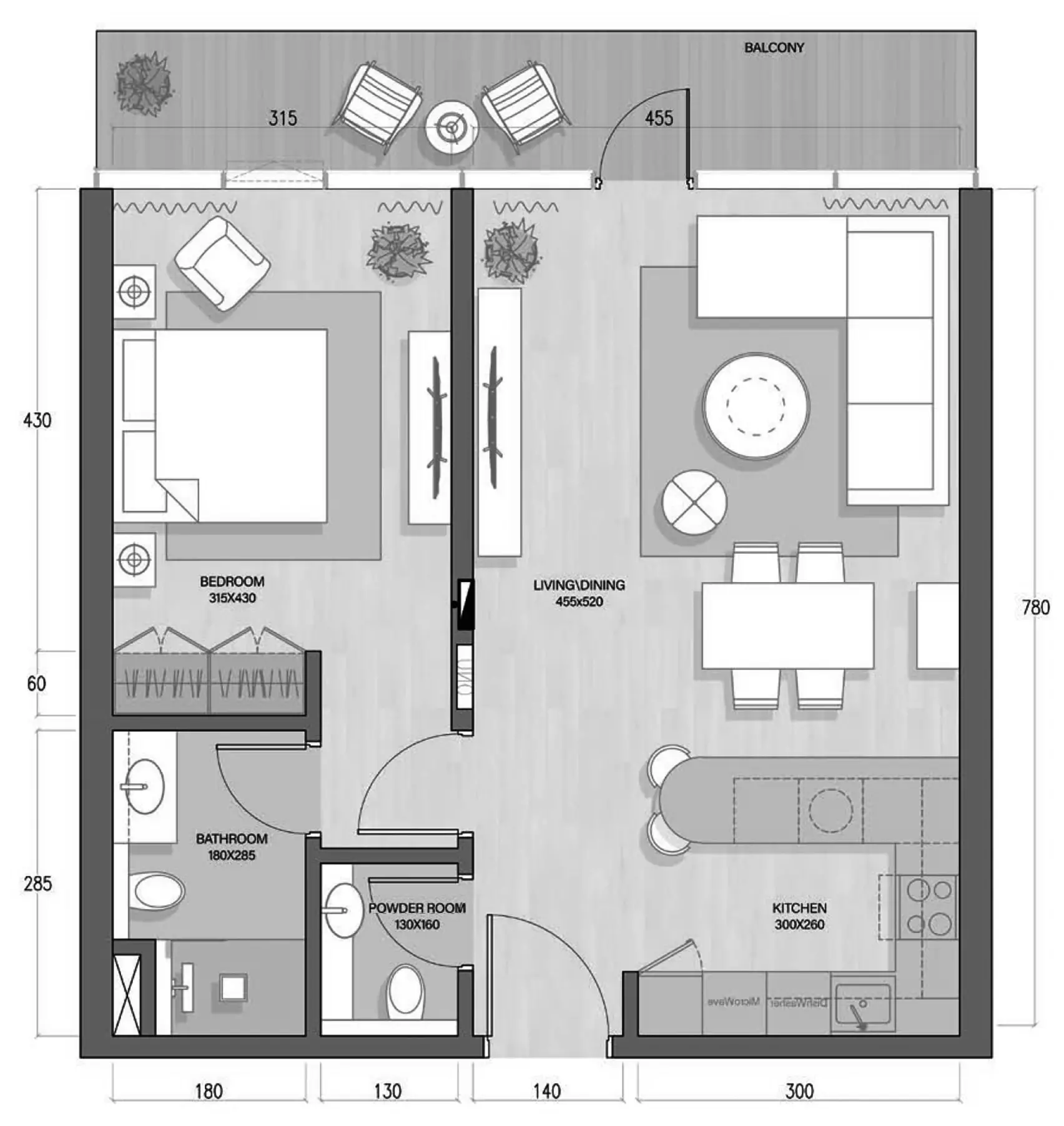 Quattro Del Mar Type A, 1 bed