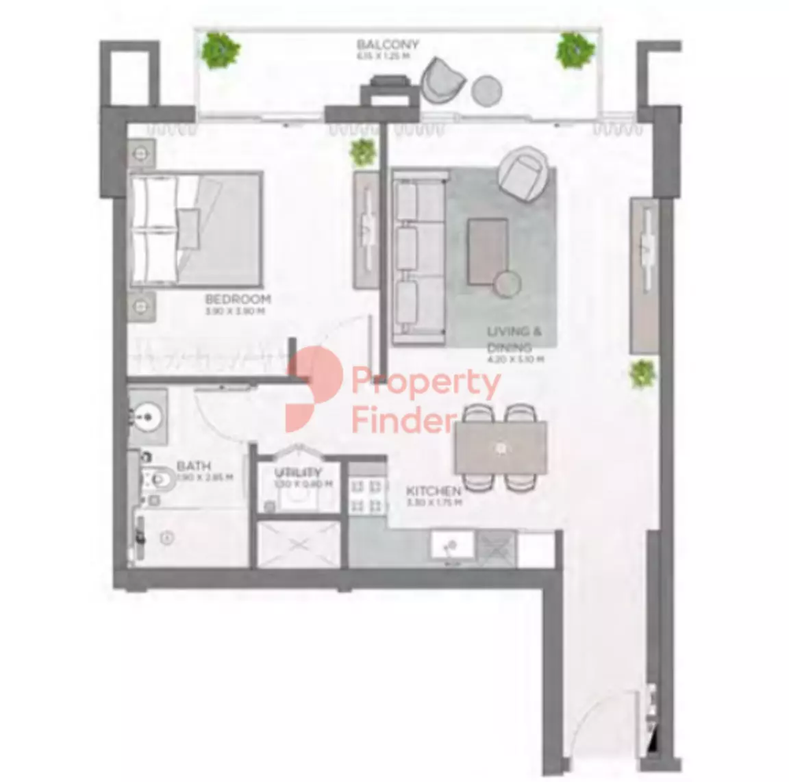 Celadon City Walk By Meraas — 1BR floor plan