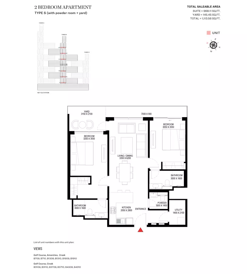 Sobha One Type S-Tower B, 2 beds