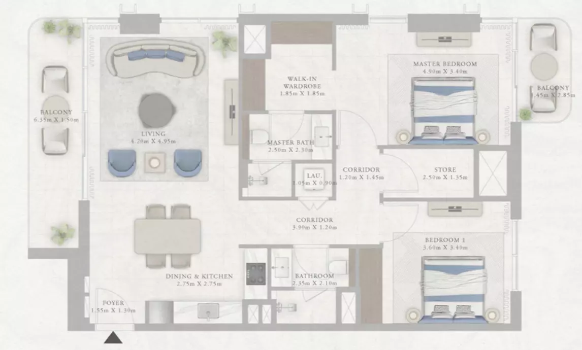 Marina Views Type 9-Tower2, 2 beds