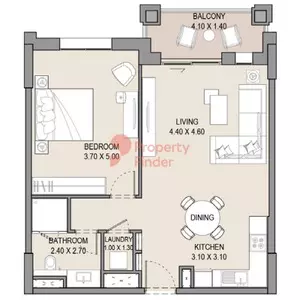 Asayel — 1BR floor plan