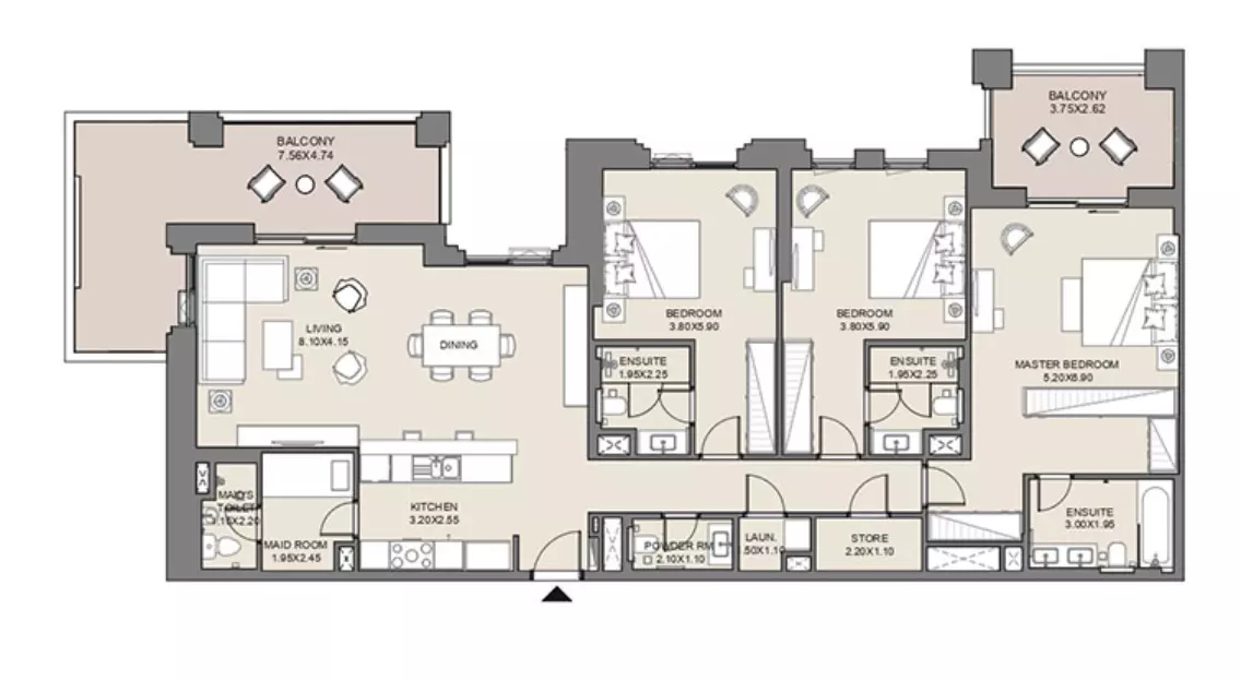 Jadeel at Madinat Jumeirah Living By Meraas Holding B11-Type A3, Level 2, Unit No-203, 3 beds