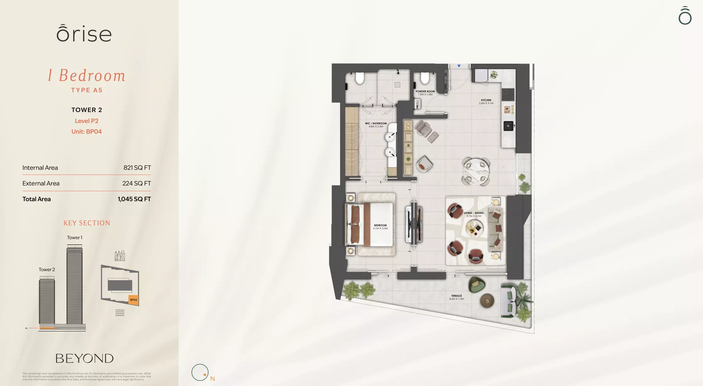 Orise by Beyond Type A5 - T2, 1 bed
