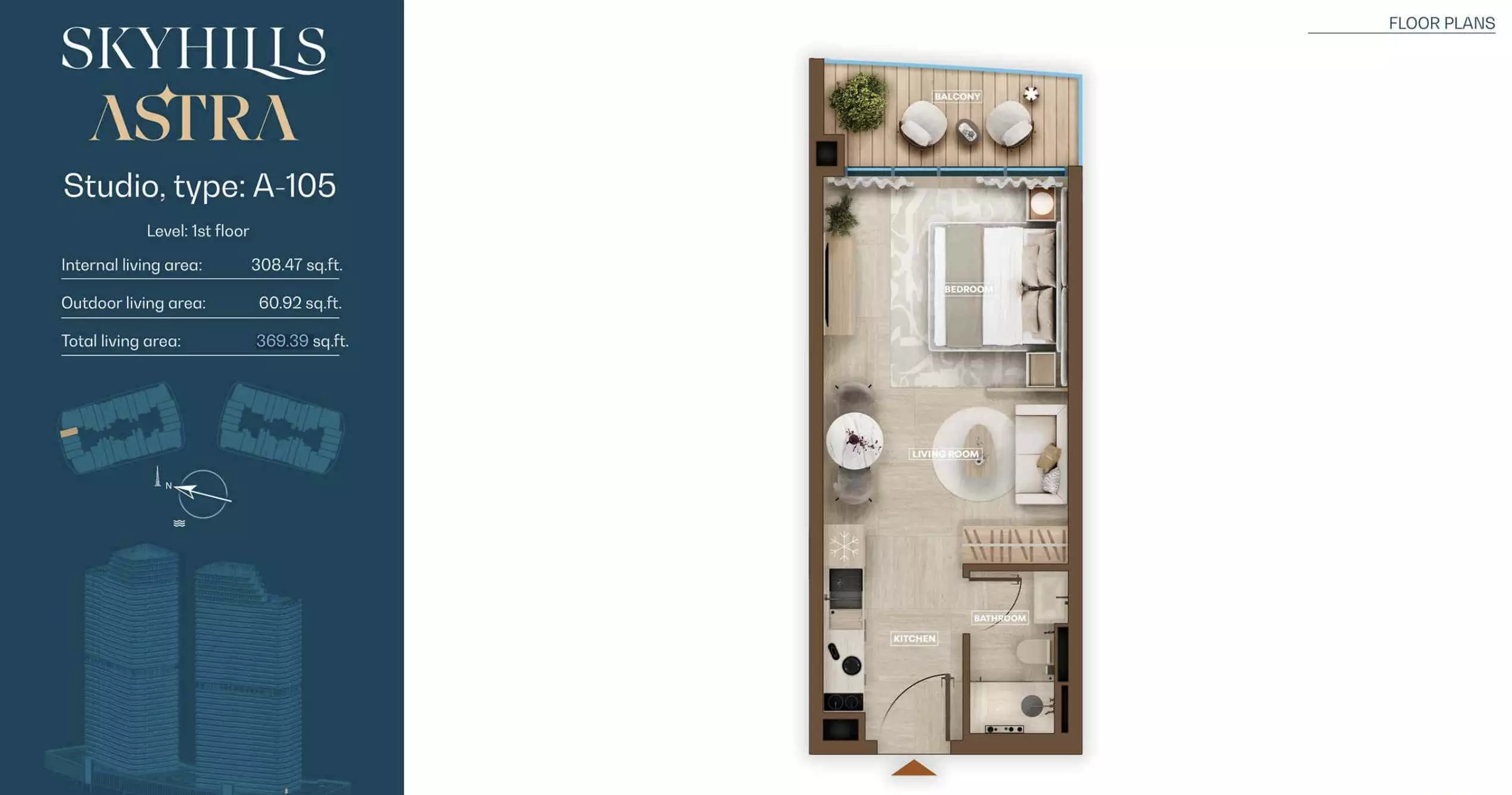 Skyhills Astra By Hre — Studio floor plan