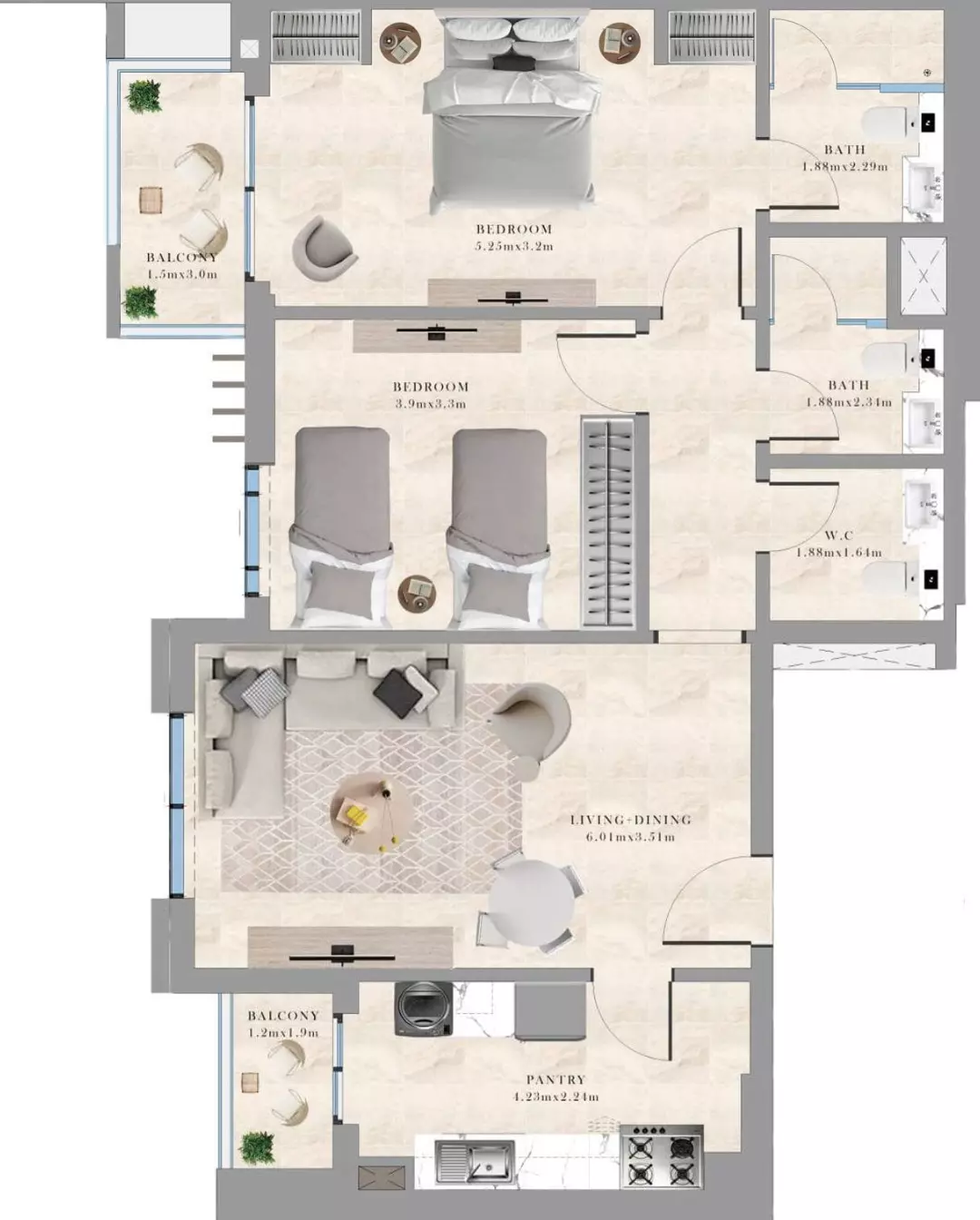 صورة مخطط ارضية الوحدة