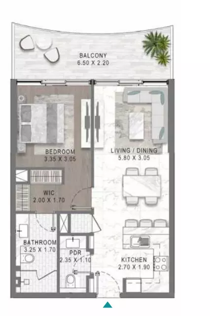 Lagoons Views Phase 2 By Damac Tower 11C, 11D, 12C & 12D Type 4, 1 bed