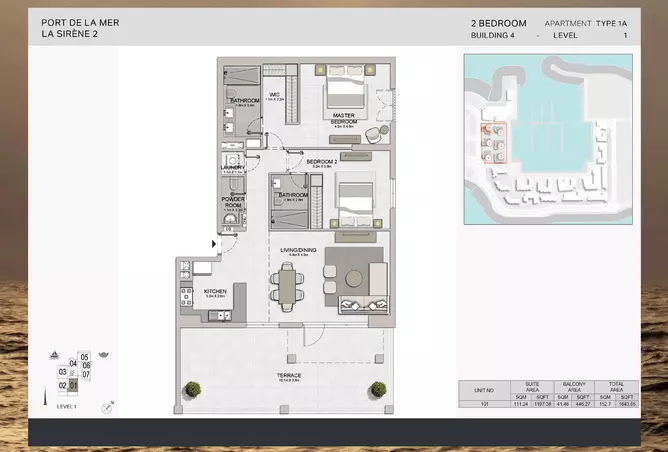 La Sirene Phase 2 By Meraas — 2BR floor plan