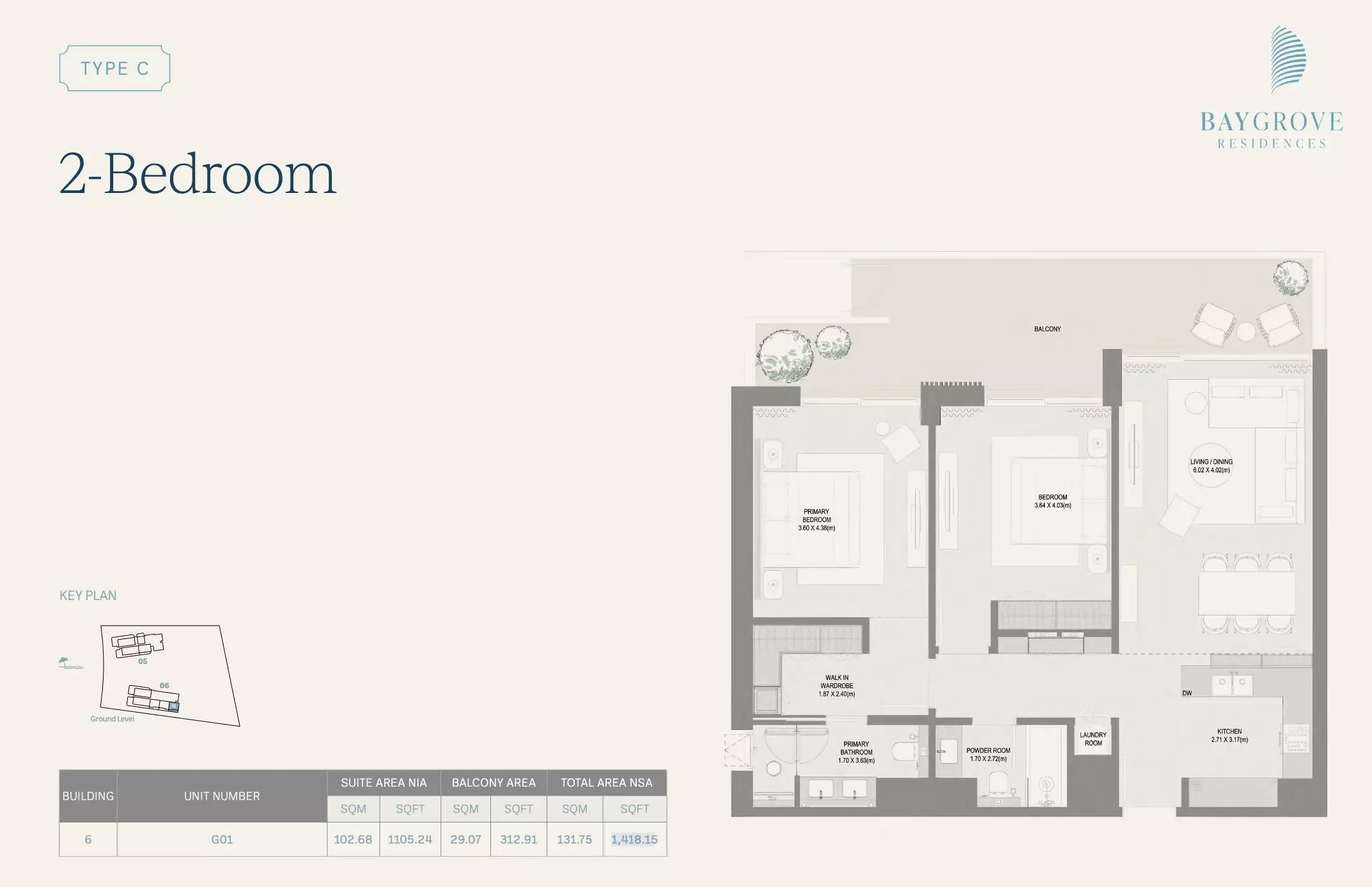 Bay Grove Residences Phase 3 Type C | 2-Bedroom, 2 beds