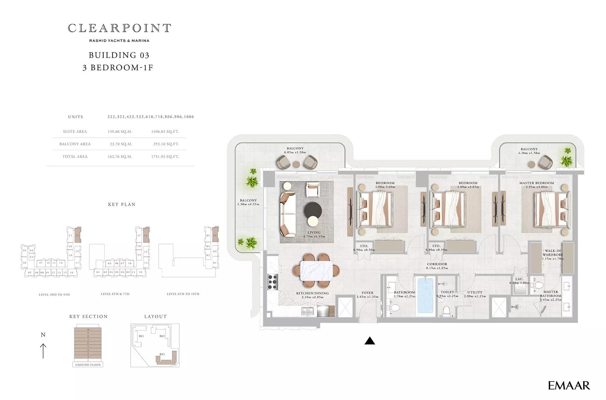 Clearpoint Building 3 _ Type 1F, 3 beds