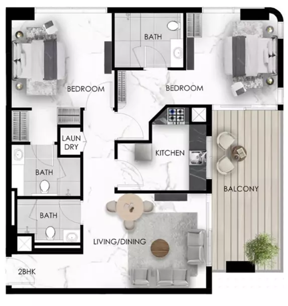 صورة مخطط ارضية الوحدة
