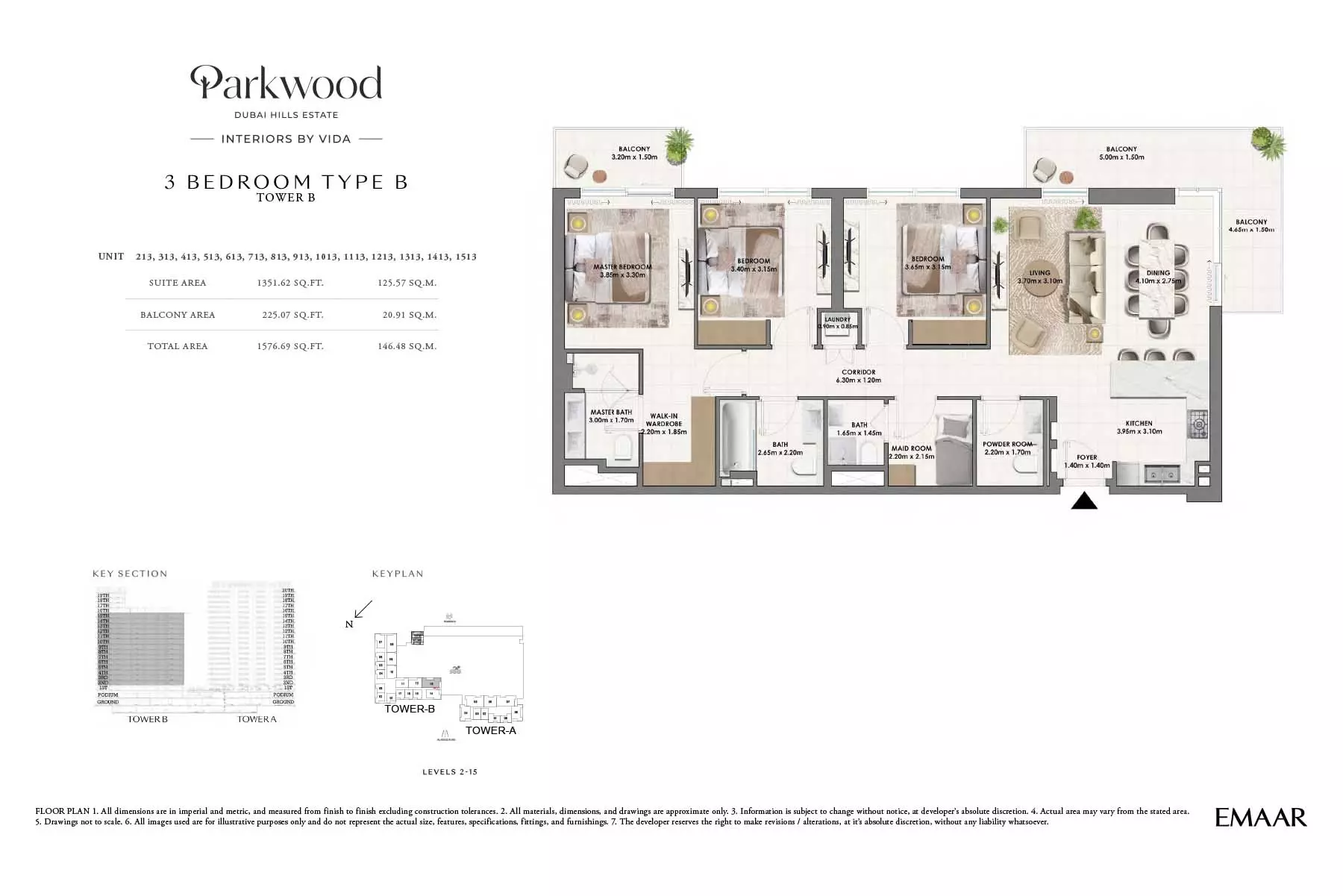 Parkwood Type B-Tower B, 3 beds