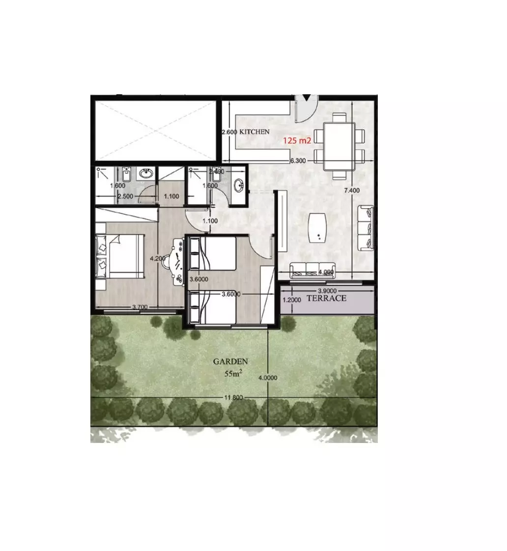 صورة مخطط ارضية الوحدة