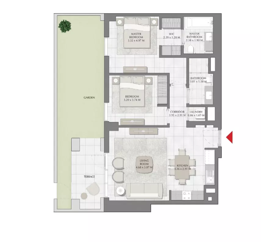 Summer B3-Type B, 2 beds