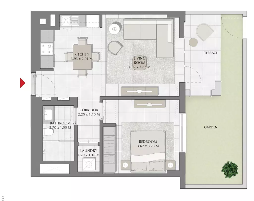 Summer B2-Type C, 1 bed
