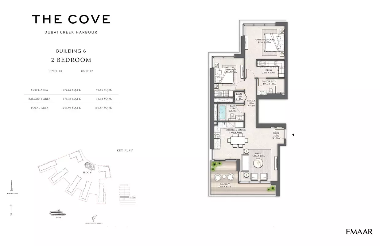 The Cove Phase 2 By Emaar Building 6 - Level 01, Unit 07, 2 beds
