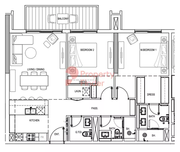 Kensington Waters Tower B Type C, 2 beds
