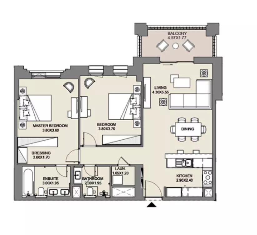 Al Jazi B4-Type A1, Level 4,5, 2 beds