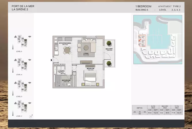La Sirene Phase 2 By Meraas — 1BR floor plan