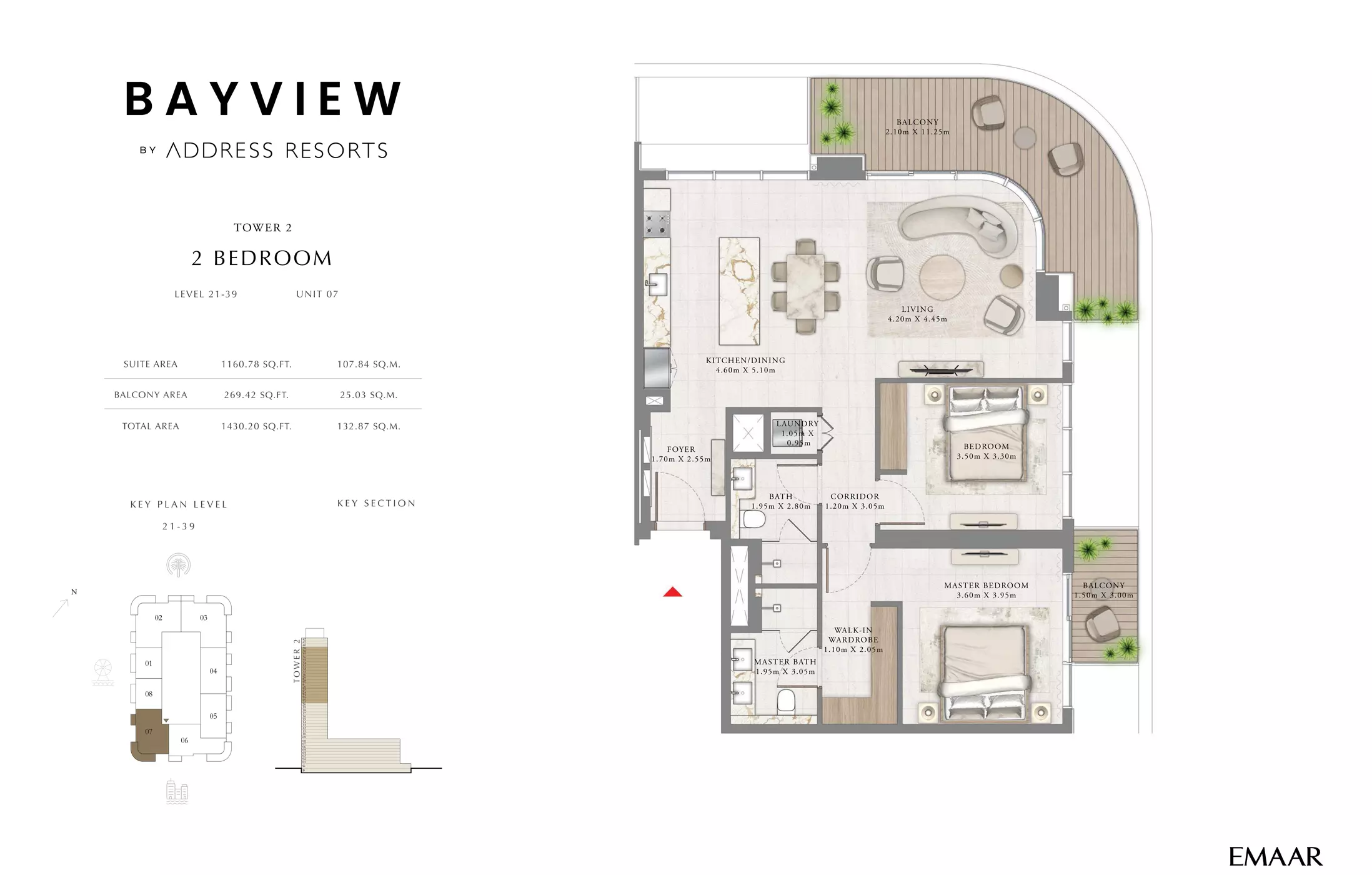 Bayview By Emaar Unit 7, Level 21-39, 2 beds